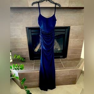 New, never worn navy blue small Windsor dress.